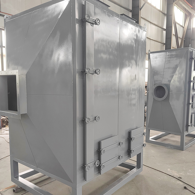 Boîte d'adsorption de charbon actif en acier au carbone à chargement par le haut et par le bas